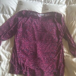 Susan Graver Purple and Black Blouse